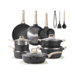 Carote ® | Conjunto Antiaderente de 10 a 35 Peças – Granito Branco ou Preto Clássico - Imagem 6
