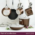 Anolon Nouvelle Panelas e frigideiras antiaderentes de cobre anodizado rígido (11 peças), zibelina - Imagem 8