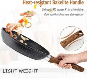 Conjunto de panelas e assadeiras de indução de cozinha com 30 peças de panelas e frigideiras antiaderentes de granito preto - Imagem 5