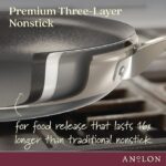 Anolon Achieve Conjunto de panelas e frigideiras antiaderentes anodizadas rígidas, 10 peças - prata - Imagem 3