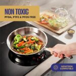 LEGEND COOKWARE Conjunto de panelas de aço inoxidável | 5 camadas, 14 peças, indução, não tóxico, seguro para forno | Melhor 18/8 totalmente revestido - Imagem 2