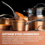 Gotham Steel Coleção Hammered Copper – Conjunto de panelas e frigideiras premium de 20 peças de cerâmica antiaderente - Imagem 3