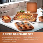 Gotham Steel Coleção Hammered Copper – Conjunto de panelas e frigideiras premium de 20 peças de cerâmica antiaderente - Imagem 6