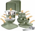 Conjunto de 17 panelas e frigideiras antiaderentes