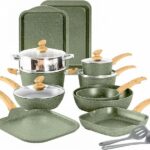 Conjunto de 17 panelas e frigideiras antiaderentes