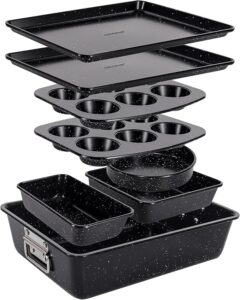 NutriChef Conjunto de assadeiras empilháveis de 8 peças